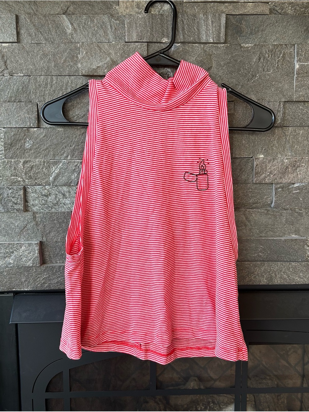 Wildfox Red & White Striped Muscle Tank w/ Lighter Embroidery